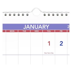 2024 -2026 AT-A-GLANCE 27" x 12" Three-Month Wall Calendar, White/Purple (PM14-28-25)