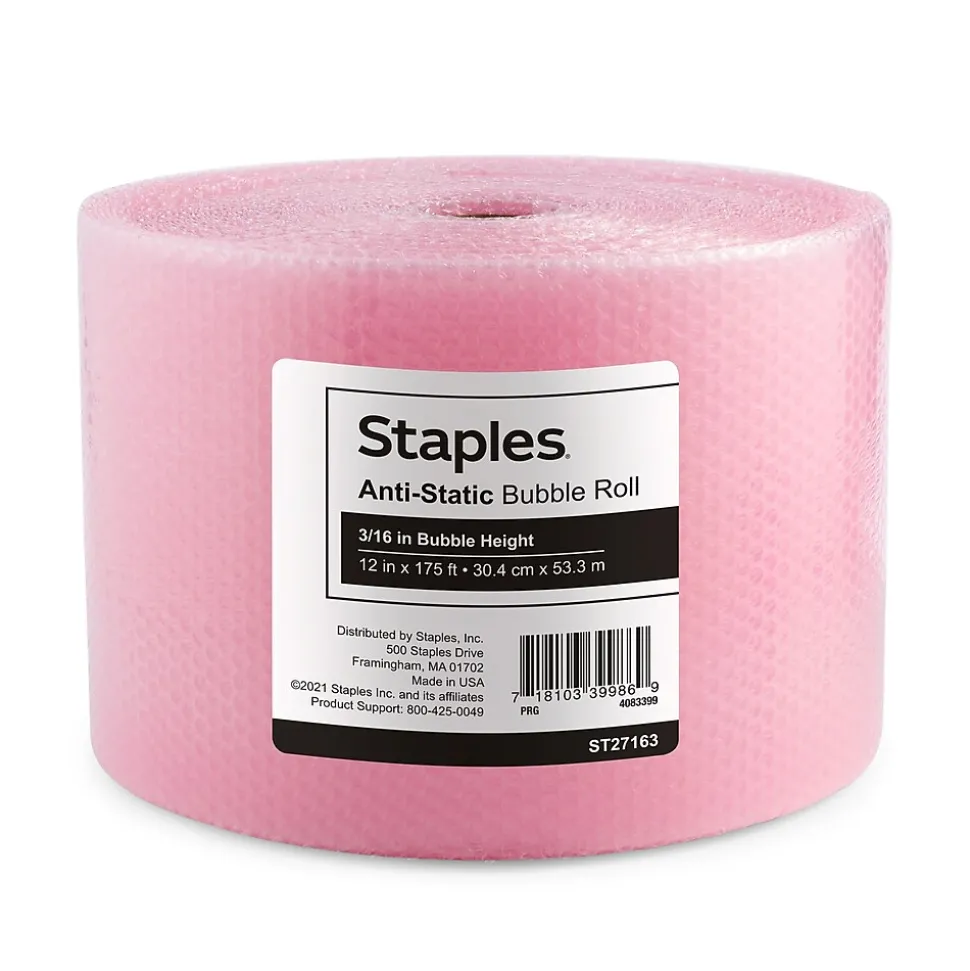 3/16" Antistatic UPS Approved Bubble Roll, Anti-Static, 12" x 175' (4072825)
