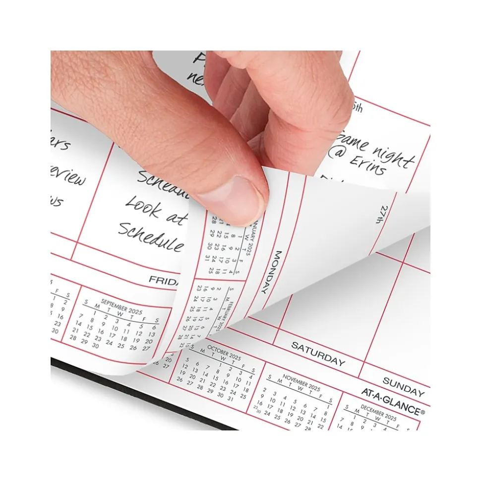 2025 AT-A-GLANCE 8" x 10" Calendar Year/Monthly Planner, Faux Leather Cover Black (70-130-05-25)