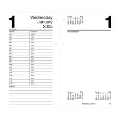 2025 AT-A-GLANCE 8" x 4.5" Daily Calendar Refill, White/Black (E210-50-25)