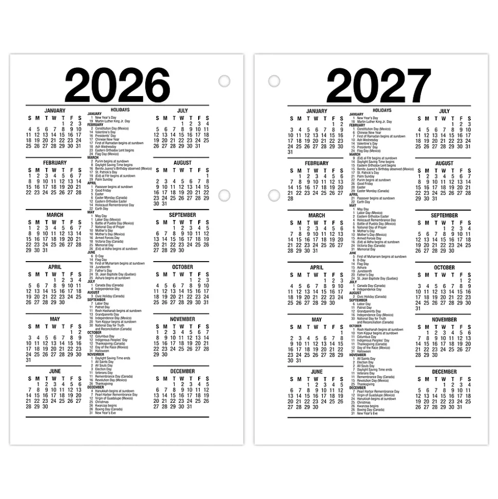2025 AT-A-GLANCE 6" x 3.5" Daily Calendar Refill Pages, White (E717-50-25)