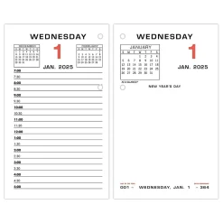 2025 AT-A-GLANCE 6" x 3.5" Daily Desk Calendar Refill, White/Black (E017-50-25)