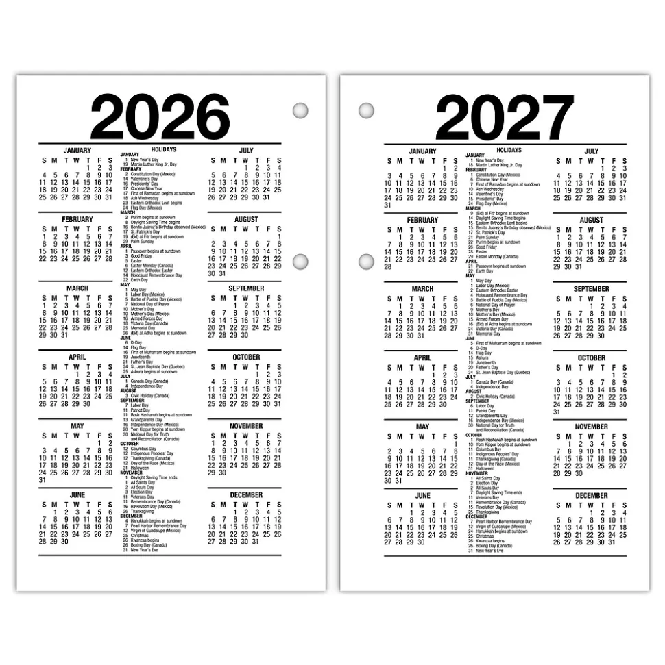 2025 AT-A-GLANCE 6" x 3.5" Daily Desk Calendar Refill, White/Black (E717R-50-25)