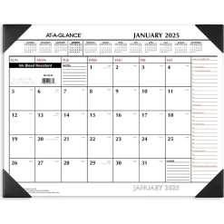 2025 AT-A-GLANCE 21.75" x 17" Monthly Desk Pad Calendar, White/Black (SK1170-00-25)