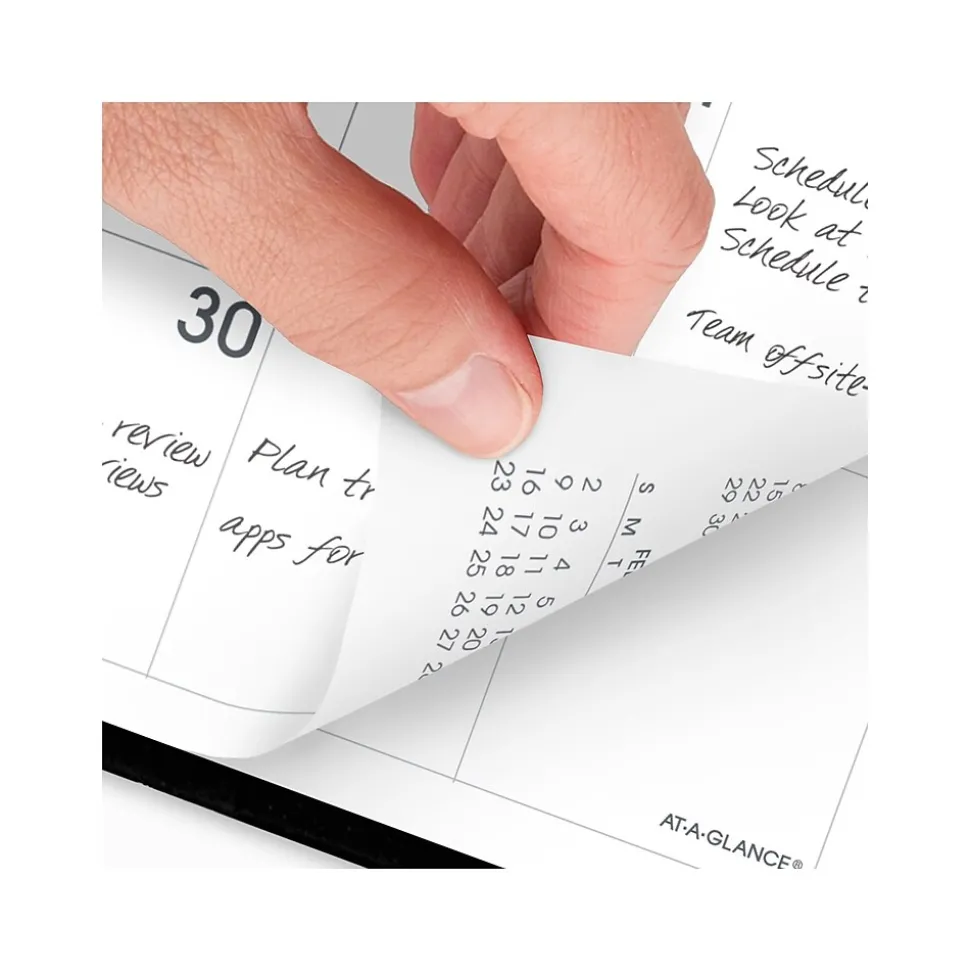 2025 AT-A-GLANCE 7" x 10" Monthly Planner, Faux Leather Cover, Black (70-432-05-25)