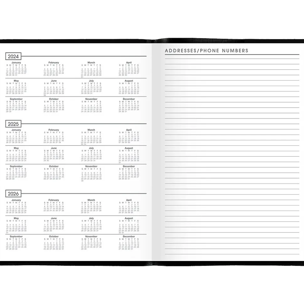 2025 AT-A-GLANCE 7" x 10" Monthly Planner, Faux Leather Cover, Black (70-432-05-25)