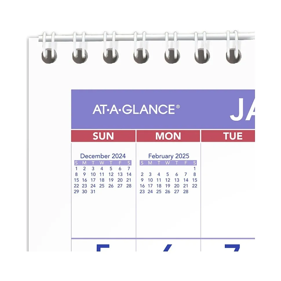 2025 AT-A-GLANCE 6.5" x 7.5" Monthly Wall Calendar, White/Purple (PM5-28-25)