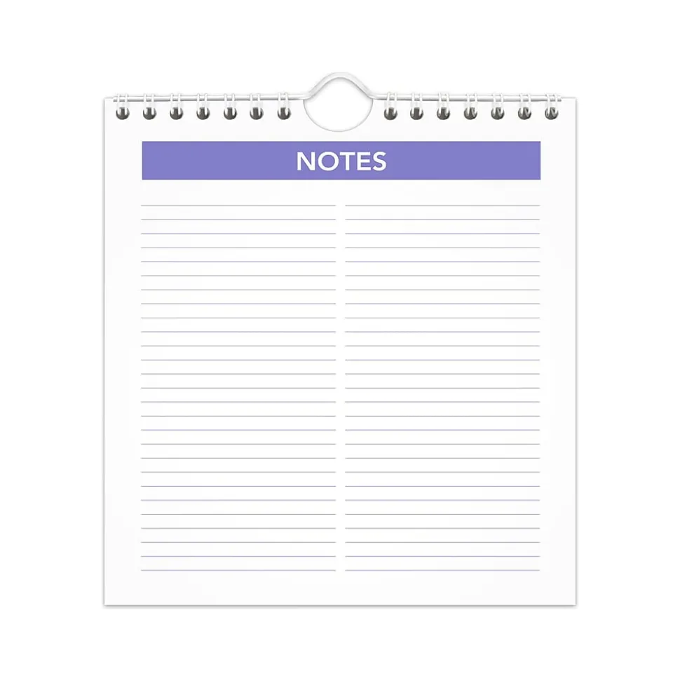 2025 AT-A-GLANCE 6.5" x 7.5" Monthly Wall Calendar, White/Purple (PM5-28-25)