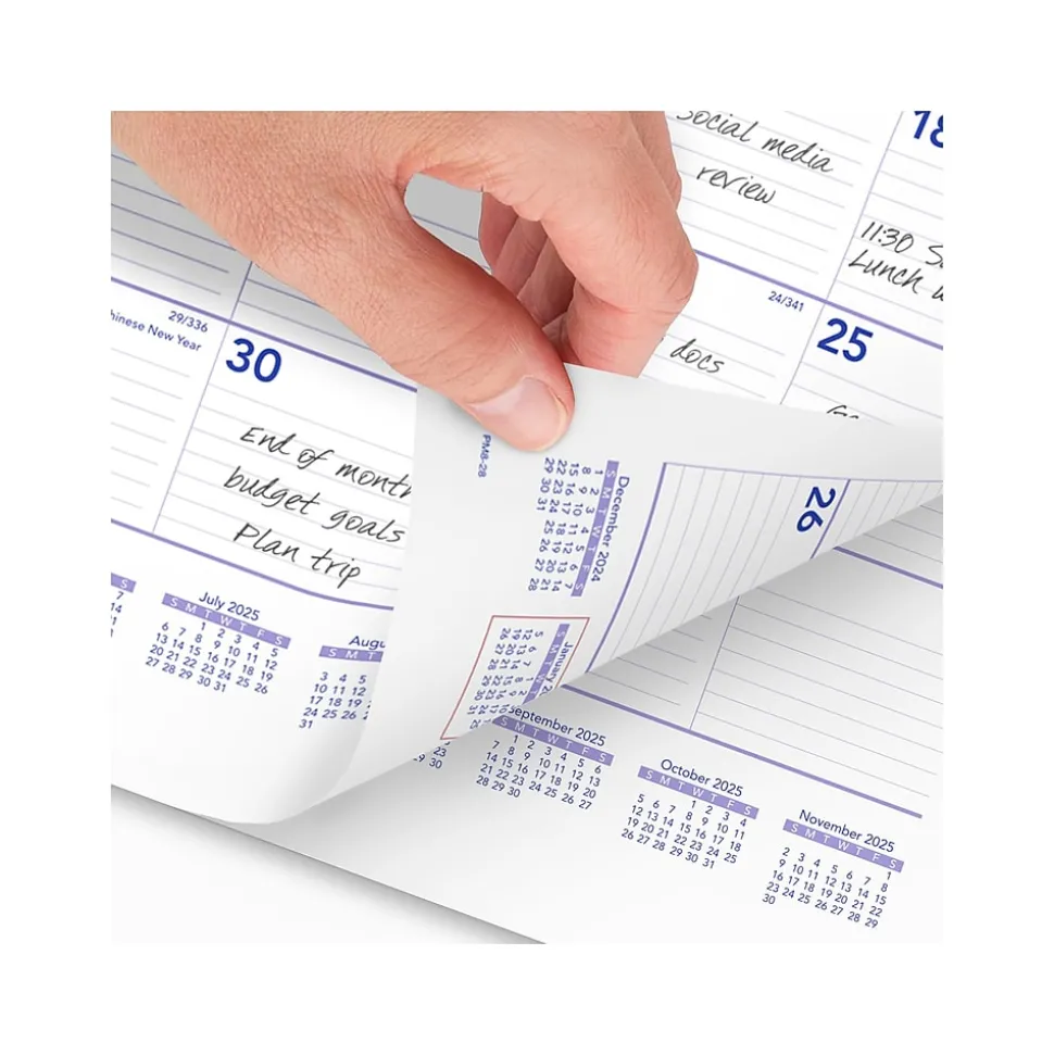 2025 AT-A-GLANCE 15" x 12" Monthly Wall Calendar, White/Purple (PM8-28-25)