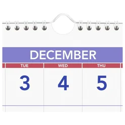 2025 AT-A-GLANCE 12" x 27" Three-Month Wall Calendar, White/Purple (PM11-28-25)