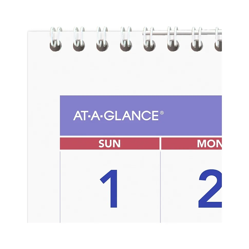 2025 AT-A-GLANCE 12" x 27" Three-Month Wall Calendar, White/Purple (PM11-28-25)