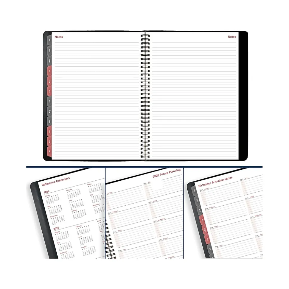 2025 AT-A-GLANCE 8" x 11" Weekly & Monthly Appointment Book, Faux Leather Cover, Black (33351-2501)