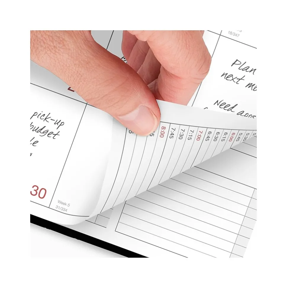 2025 AT-A-GLANCE 8" x 11" Weekly & Monthly Appointment Book, Faux Leather Cover, Black (33351-2501)