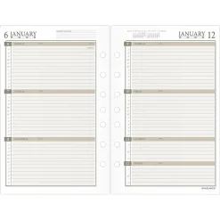 2025 AT-A-GLANCE 8.5" x 5.5" Weekly & Monthly Planner Refill, White/Brown (481-285Y-25)
