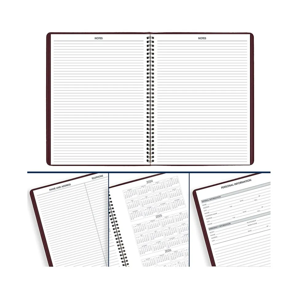 2025 AT-A-GLANCE 8.25" x 11" Weekly Appointment Book Planner, Faux Leather Cover, Wine Stone (70-950-50-25)