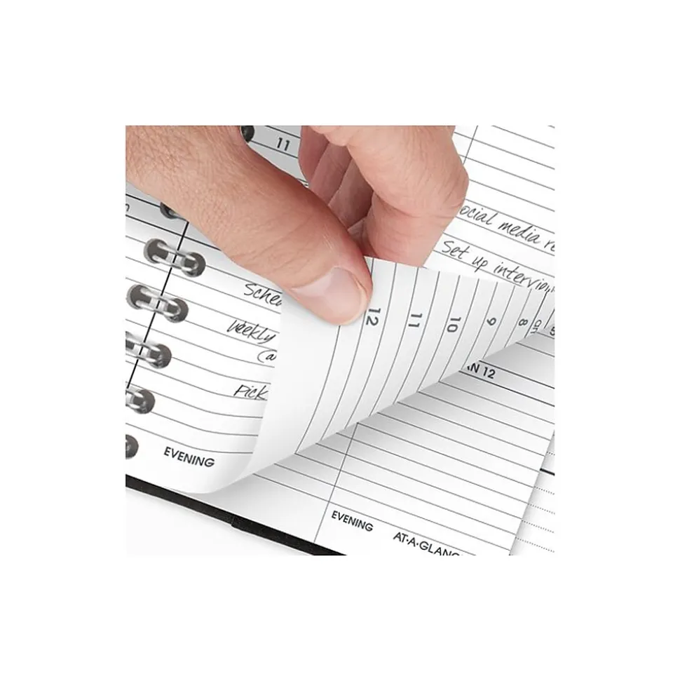 2025 AT-A-GLANCE 3.25" x 6.25" Weekly Appointment Book, Faux Leather Cover, Black (70-008-05-25)