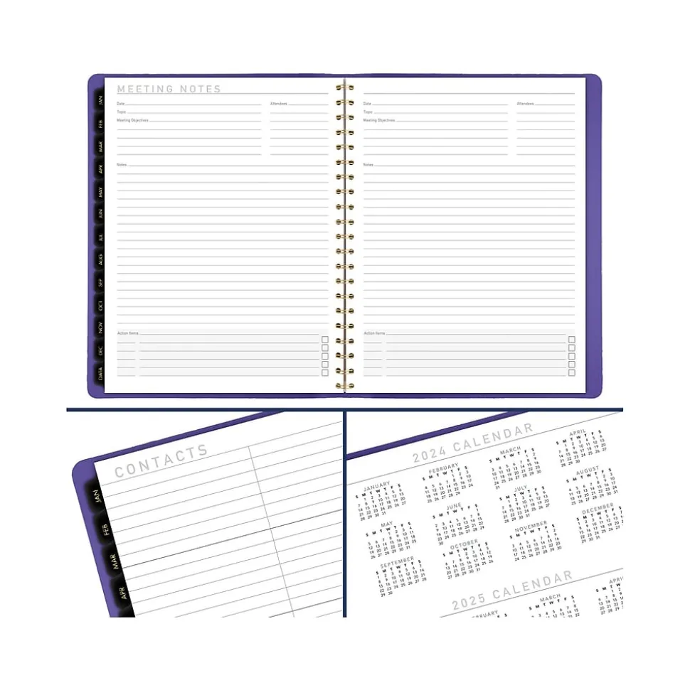 2025 AT-A-GLANCE Contemporary 8.25" x 11" Weekly & Monthly Planner, Faux Leather Cover, Purple (70-940X-14-25)