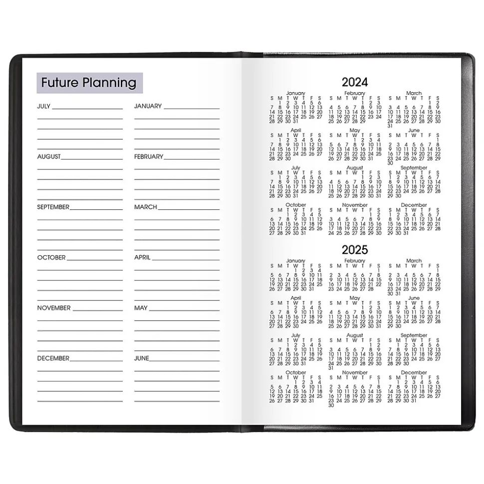 2024-2025 AT-A-GLANCE DayMinder 3.5" x 6" Academic Weekly Planner, Black (AY48-00-25)