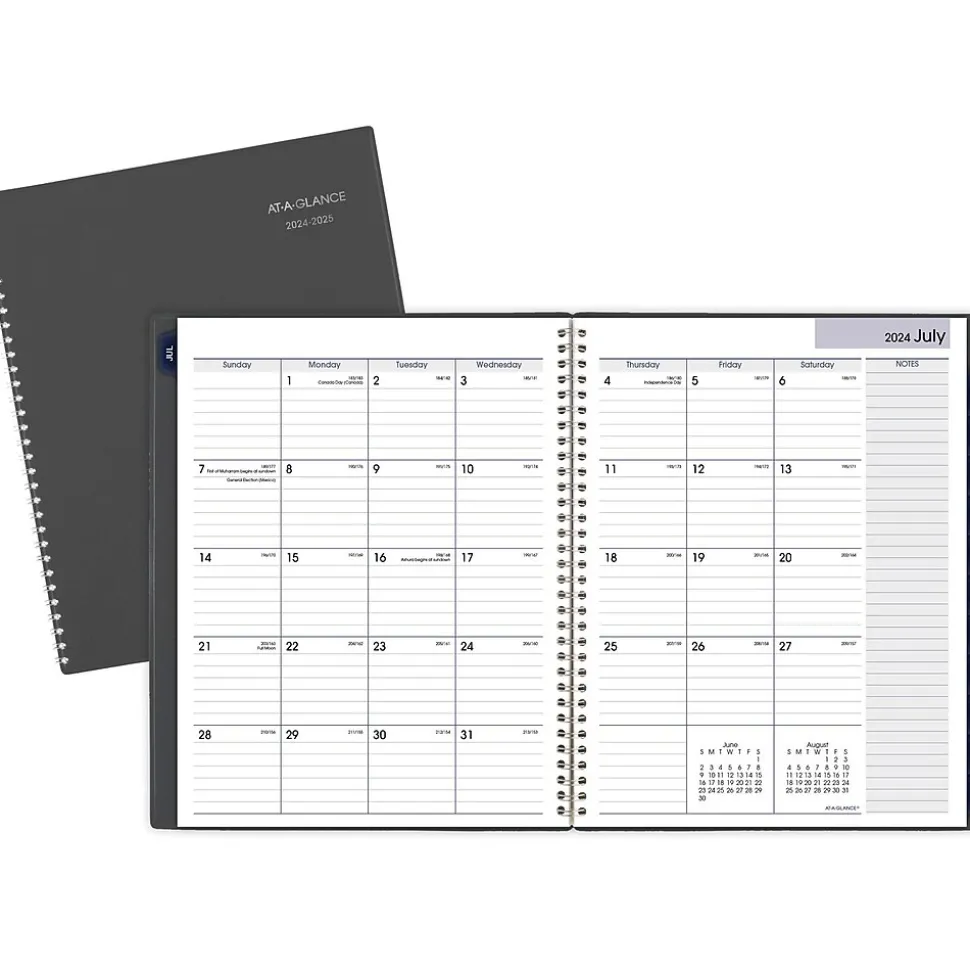 2024-2025 AT-A-GLANCE DayMinder 8.5" x 11" Academic Monthly Planner, Poly Cover, Charcoal (AYC470-45-25)