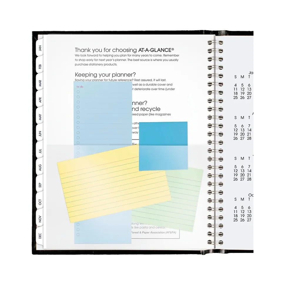 2025 AT-A-GLANCE DayMinder 7" x 8.5" Monthly Planner, Faux Leather Cover, Black (G400H-00-25)