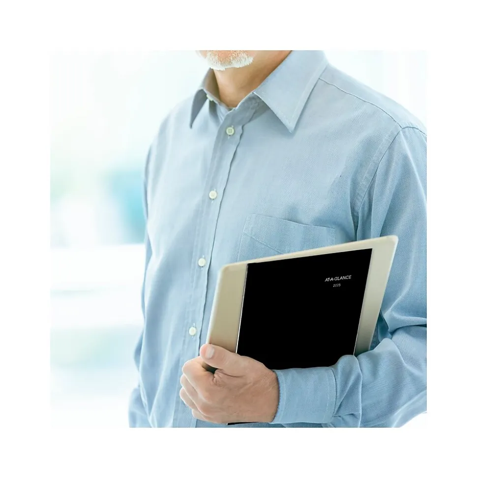 2025 AT-A-GLANCE DayMinder 8" x 11" Weekly Appointment Book Planner, Faux Leather Cover, Black (G520H-00-25)