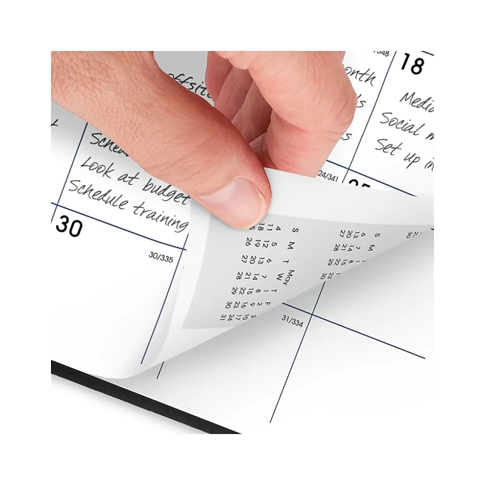 2025 AT-A-GLANCE DayMinder 7" x 8.75" Monthly Planner, Faux Leather Cover, Black (G400-00-25)