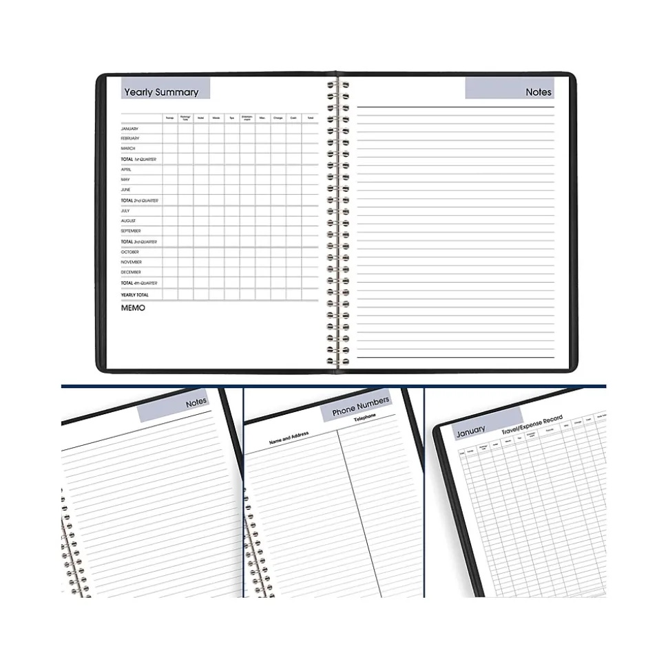 2025 AT-A-GLANCE DayMinder 7" x 8.75" Monthly Planner, Faux Leather Cover, Black (G400-00-25)