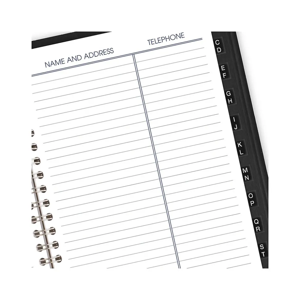 2025 AT-A-GLANCE DayMinder 5" x 8" Weekly Appointment Book, Faux Leather Cover, Black (G210-00-25)
