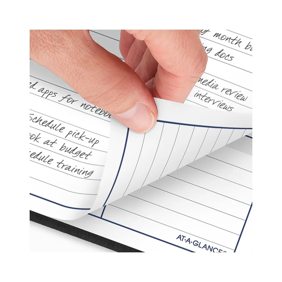 2025 AT-A-GLANCE DayMinder 7" x 8.75" Weekly Planner, Faux Leather Cover, Black (G590-00-25)