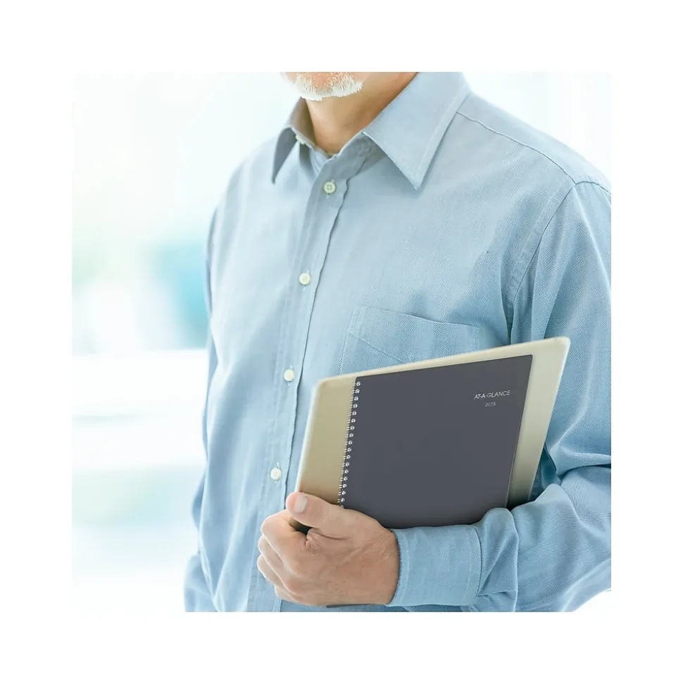 2025 AT-A-GLANCE DayMinder 8.5" x 11" Weekly & Monthly Appointment Book, Plastic Cover, Gray (GC520-07-25)