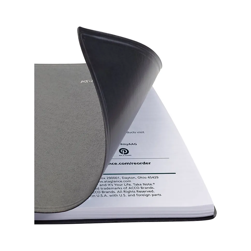 2025 AT-A-GLANCE DayMinder 5" x 8" Daily Appointment Book, Faux Leather Cover, Black (G100-00-25)
