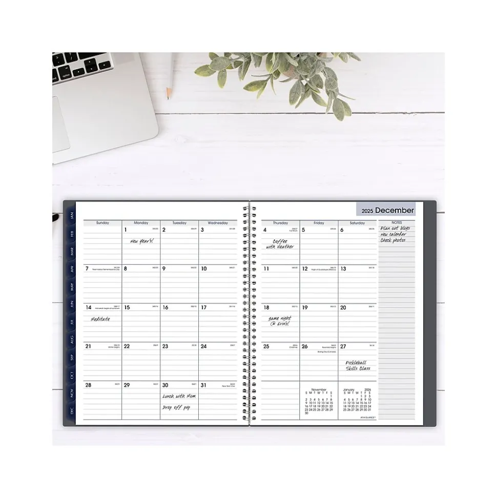 2025 AT-A-GLANCE DayMinder 8.5" x 11" Weekly & Monthly Planner, Poly Cover, Gray (GC545-07-25)
