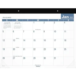 2025 AT-A-GLANCE Easy-to-Read 21.75" x 17" Monthly Desk Pad Calendar, White/Blue (SKLP24-32-25)