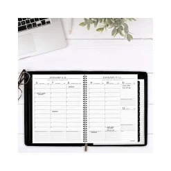2025 AT-A-GLANCE Executive 8.25" x 11" Weekly & Monthly Appointment Book, Faux Leather Cover, Black (70-NX81-05-25)