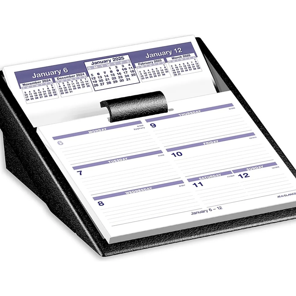 2025 AT-A-GLANCE Flip-A-Week 5.5" x 7" Weekly Desk Calendar, White/Purple (SW700X-00-25)