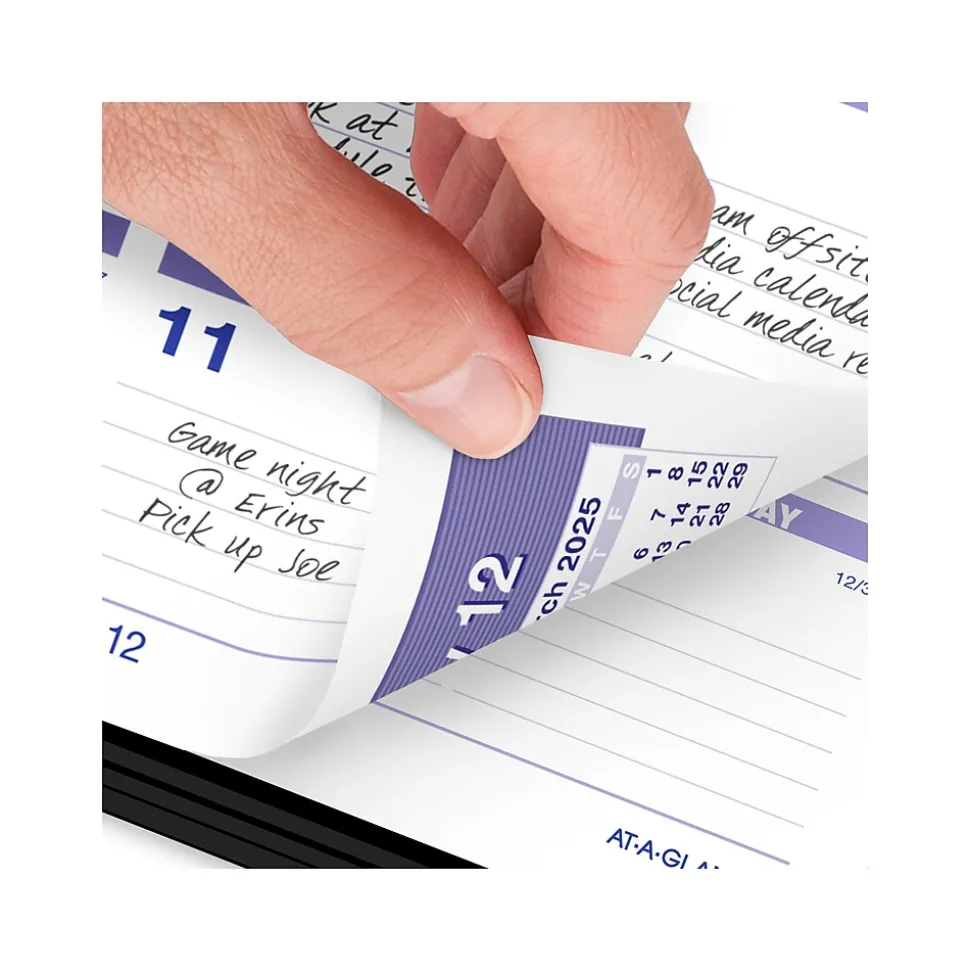2025 AT-A-GLANCE Flip-A-Week 5.5" x 7" Weekly Desk Calendar, White/Purple (SW700X-00-25)