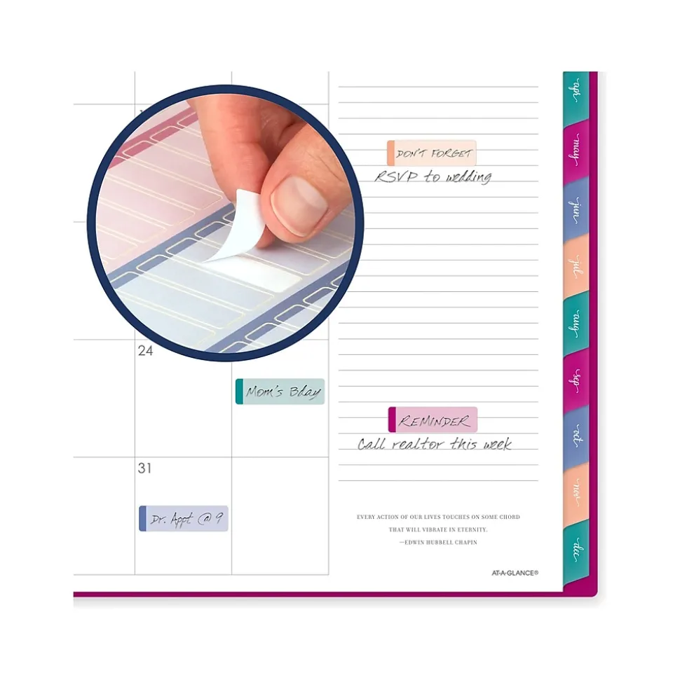 2025 AT-A-GLANCE Harmony 8.5" x 11" Weekly & Monthly Planner, Poly Cover, Beetroot (1099-905-56-25)