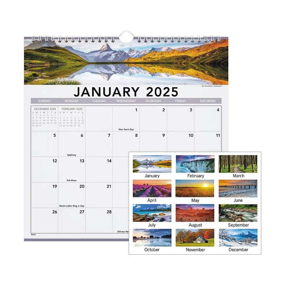 2025 AT-A-GLANCE Landscape 12" x 12" Monthly Wall Calendar, (88200-25)