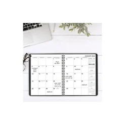 2025 AT-A-GLANCE Large Print 7" x 8.75" Monthly Planner, Faux Leather Cover, Black (70-LP09-05-25)