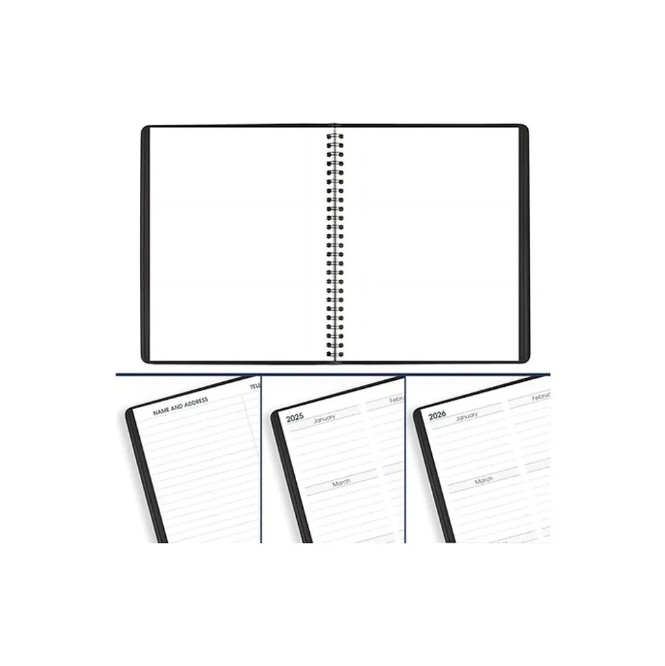 2025 AT-A-GLANCE Large Print 7" x 8.75" Monthly Planner, Faux Leather Cover, Black (70-LP09-05-25)