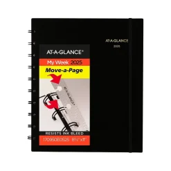 2025 AT-A-GLANCE Move-a-Page 8.75" x 11" Weekly & Monthly Appointment Book, Poly Cover, Black (70-950E-05-25)