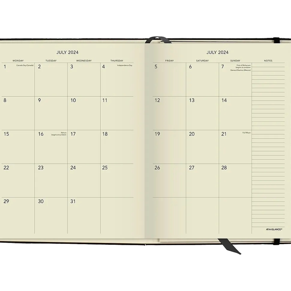 2024-2025 AT-A-GLANCE Plan. Write. Remember. 7.5" x 10" Academic Weekly & Monthly Appointment Book, Paperboard Cover, Black
