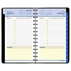 2025 AT-A-GLANCE QuickNotes 5" x 8" Daily & Monthly Appointment Book, Faux Leather Cover, Black (76-04-05-25)