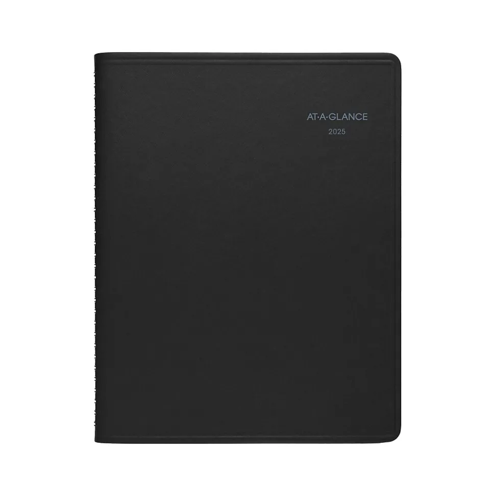 2025 AT-A-GLANCE QuickNotes 8.25" x 11" Monthly Planner, Faux Leather Cover, Black (76-06-05-25)