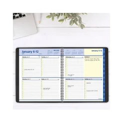 2025 AT-A-GLANCE QuickNotes 8" x 10" Weekly & Monthly Appointment Book, Faux Leather Cover, Black (76-01-05-25)