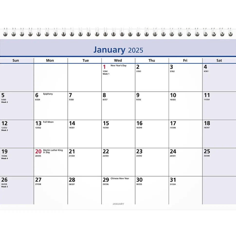 2025 AT-A-GLANCE QuickNotes 11" x 8" Monthly Desk or Wall Calendar, (PM50-28-25)