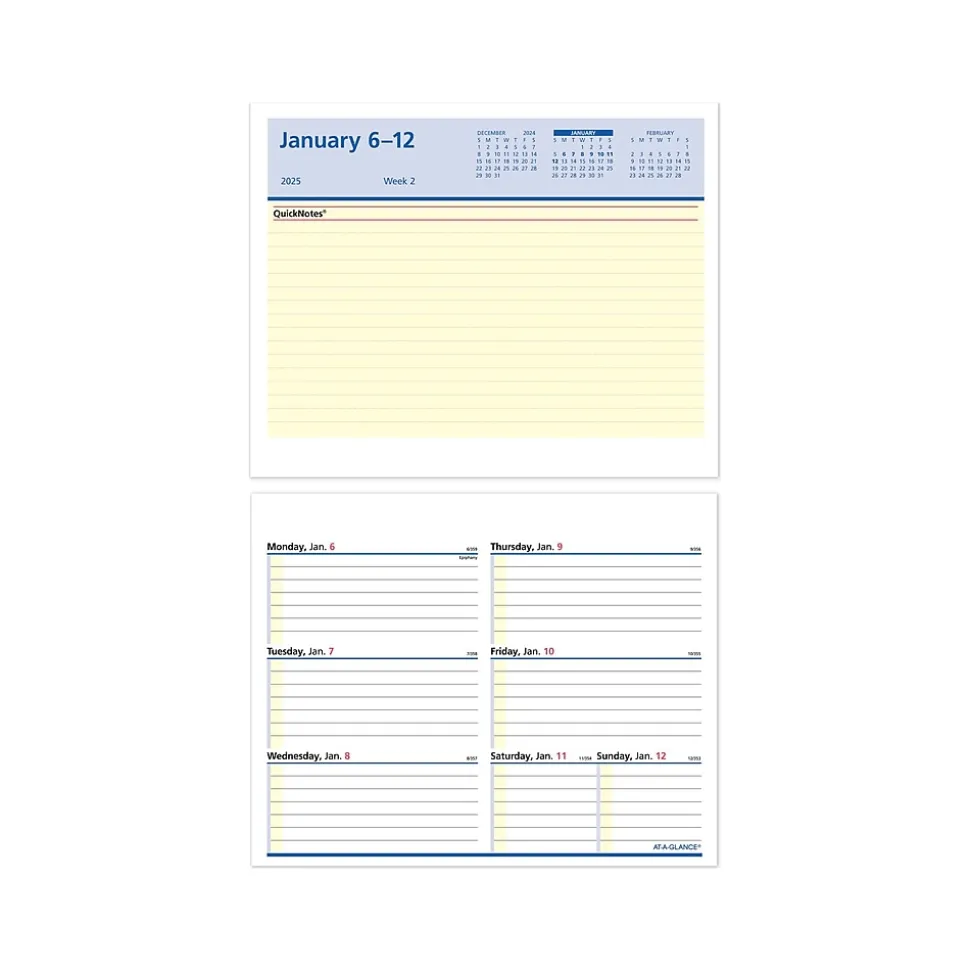 2025 AT-A-GLANCE QuickNotes Flip-A-Week 7" x 5.5" Weekly Desk Calendar Refill, Multicolor (SW706-50-25)
