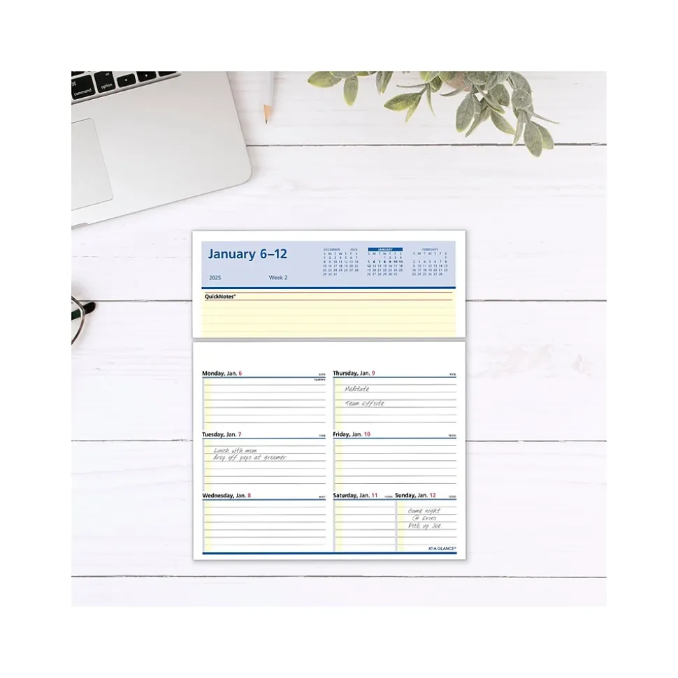 2025 AT-A-GLANCE QuickNotes Flip-A-Week 7" x 5.5" Weekly Desk Calendar Refill, Multicolor (SW706-50-25)
