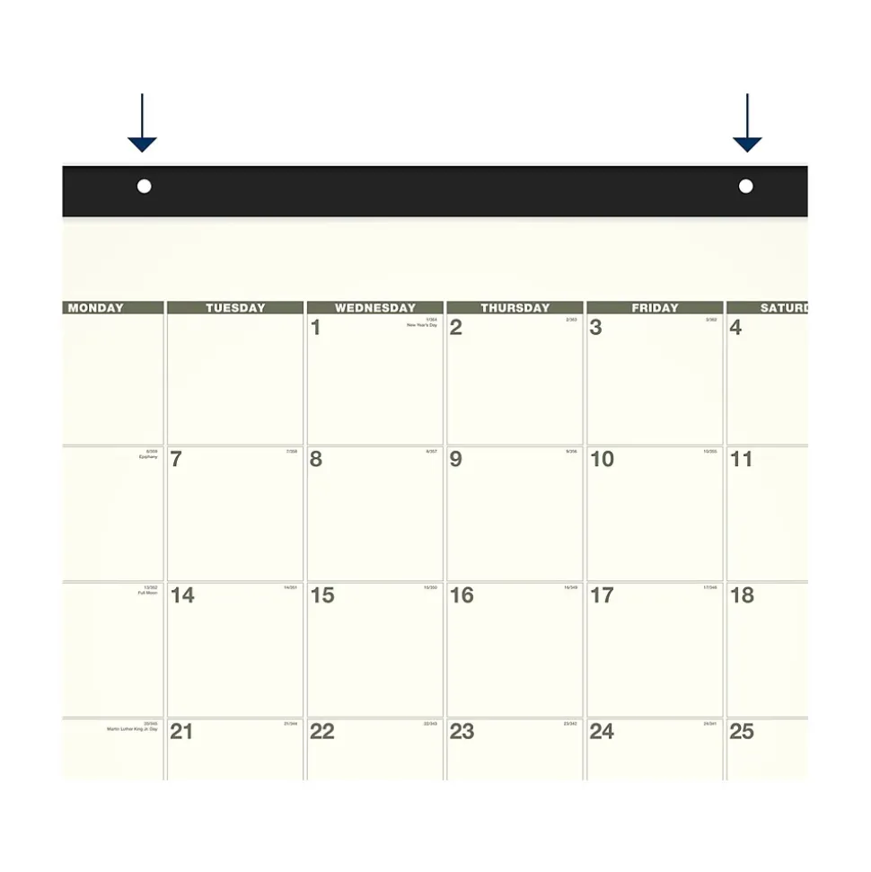 2025 AT-A-GLANCE Recycled 21.75" x 17" Monthly Desk Calendar, Green/Black (SK32G-00-25)