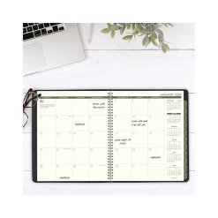 2025 AT-A-GLANCE Recycled 9" x 11" Monthly Planner, Faux Leather Cover, Black (70-260G-05-25)